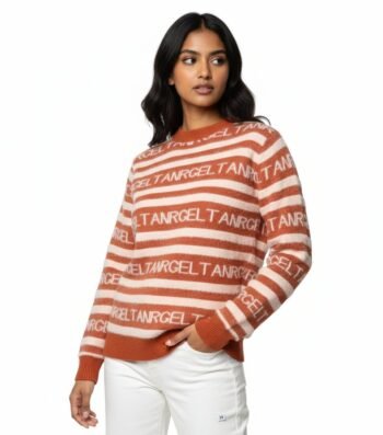 Women's Graphic Stripe Crew Neck Sweater