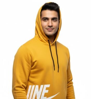 Bold Yellow Graphic Pullover Hoodie.