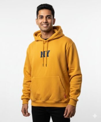 Yellow Pullover Hoodie - 'NY' Print.