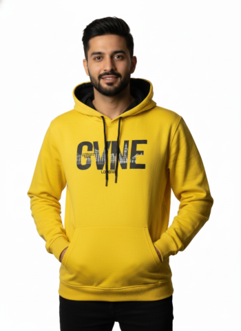 Bold Yellow Streetwear Pullover Hoodie