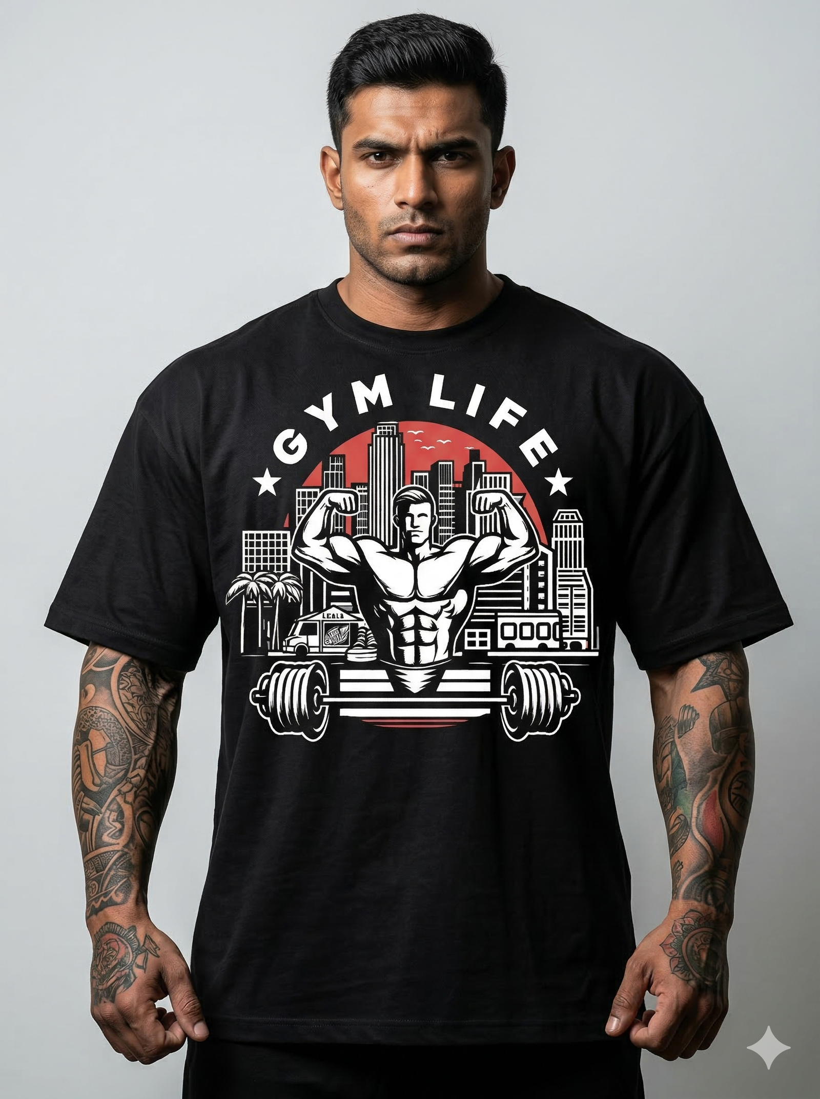 The "Metropolis Muscle" Oversized Back-Print Tee
