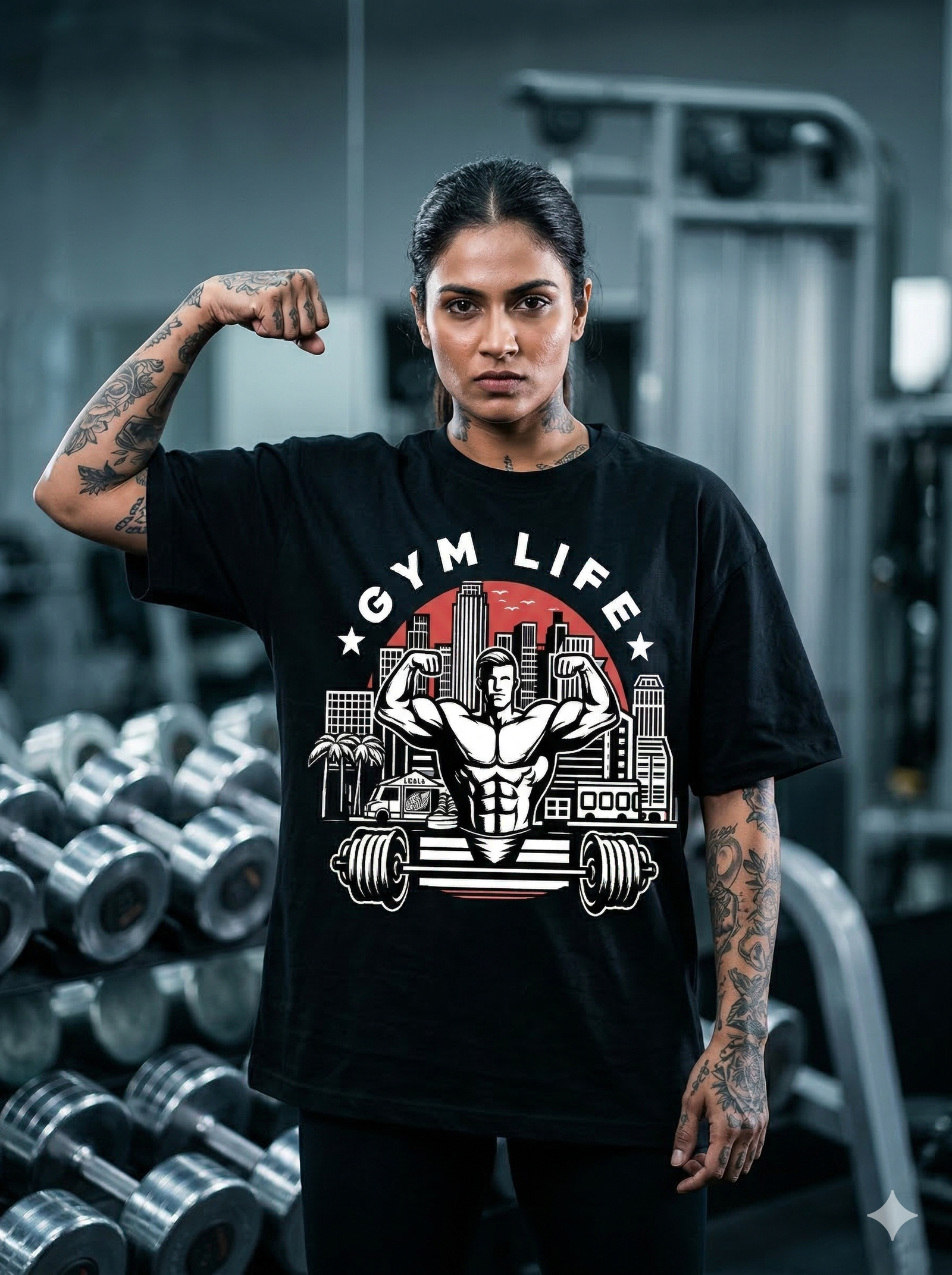 The "Metropolis Muscle" Oversized Back-Print Tee - Image 4
