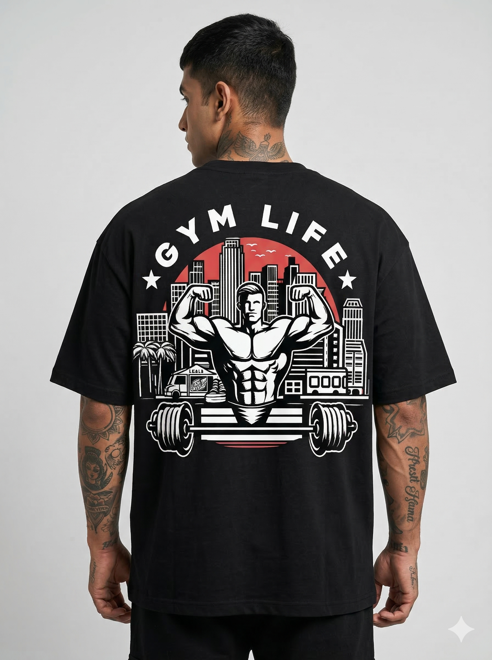 The "Metropolis Muscle" Oversized Back-Print Tee - Image 2
